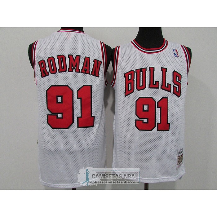 Camiseta Chicago Bulls Dennis Rodman Mitchell & Ness 1997-98 Blanco